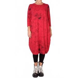 NEW GRIZAS printed jersey tunic in red